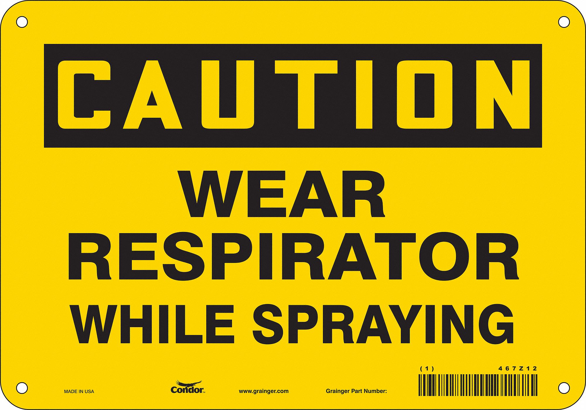 Safety Sign: Aluminum, Mounting Holes Sign Mounting, 7 in x 10 in Nominal Sign Size, 0.032 in Thick