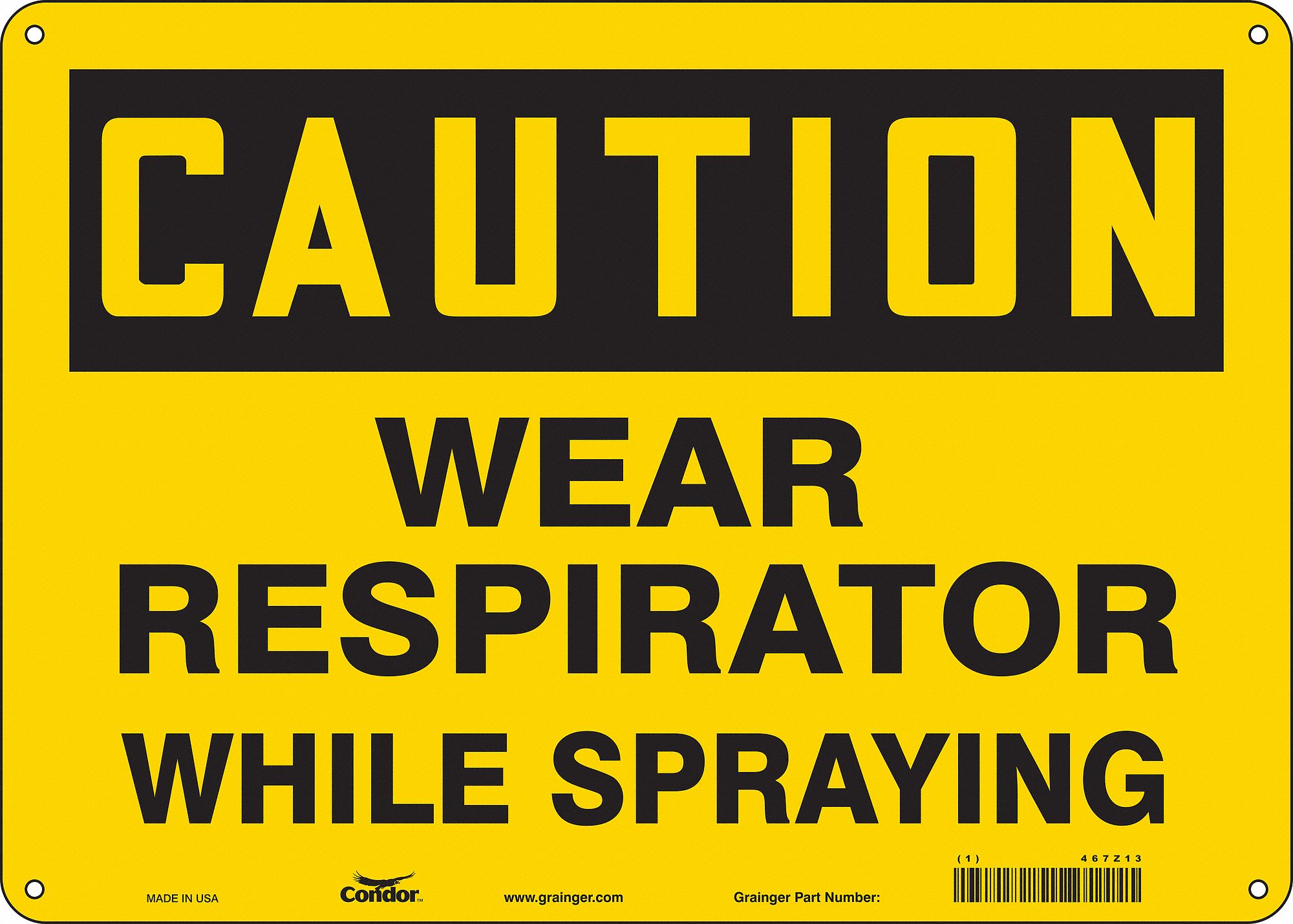 Safety Sign: Aluminum, Mounting Holes Sign Mounting, 10 in x 14 in Nominal Sign Size, 0.032 in Thick