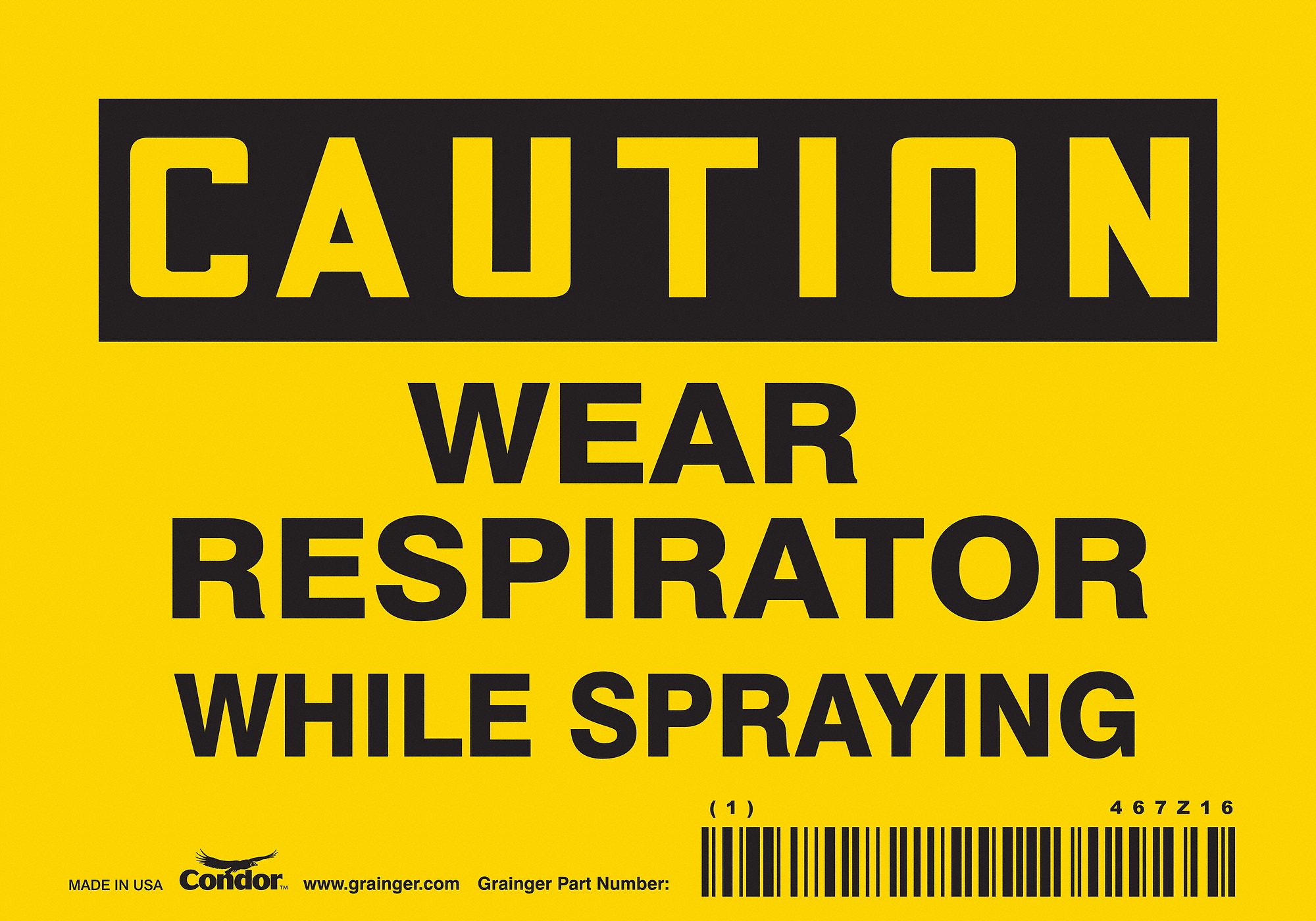 Safety Sign: Vinyl, Adhesive Sign Mounting, 3 1/2 in x 5 in Nominal Sign Size, Not Retroreflective