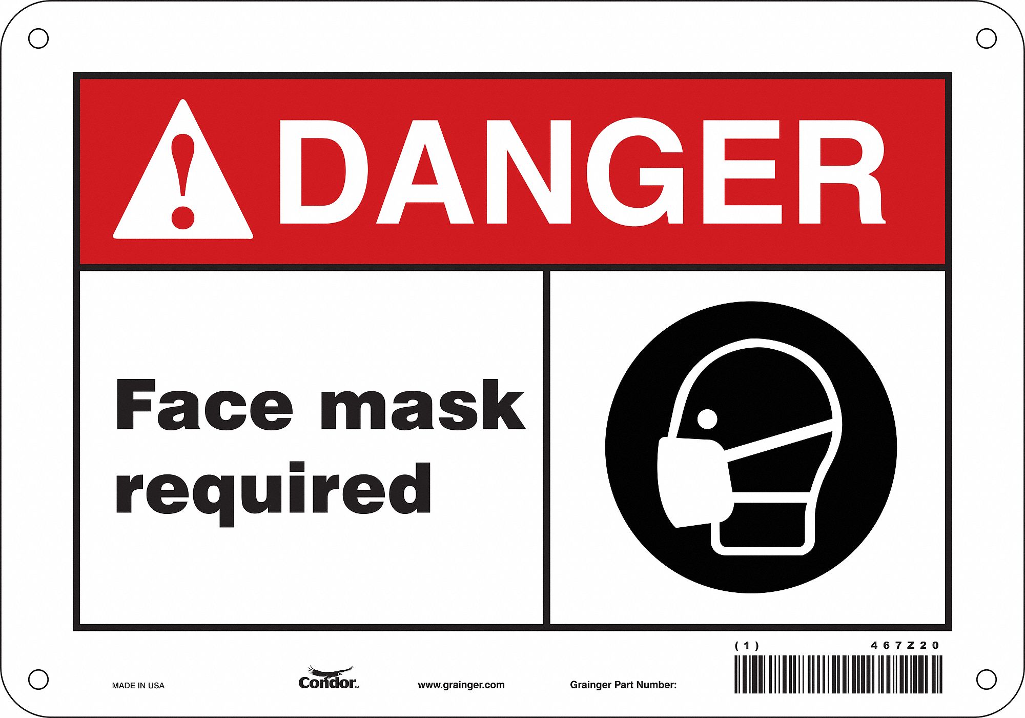 Safety Sign, 7 in x 10 in, Aluminum