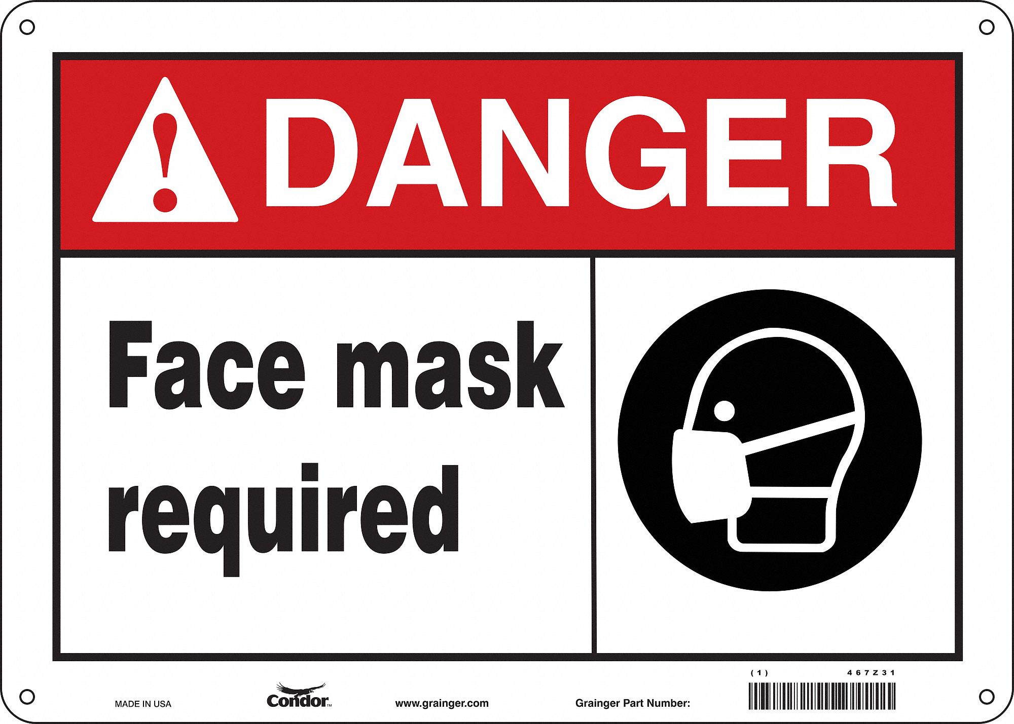 Safety Sign, 10 in x 14 in, Vinyl