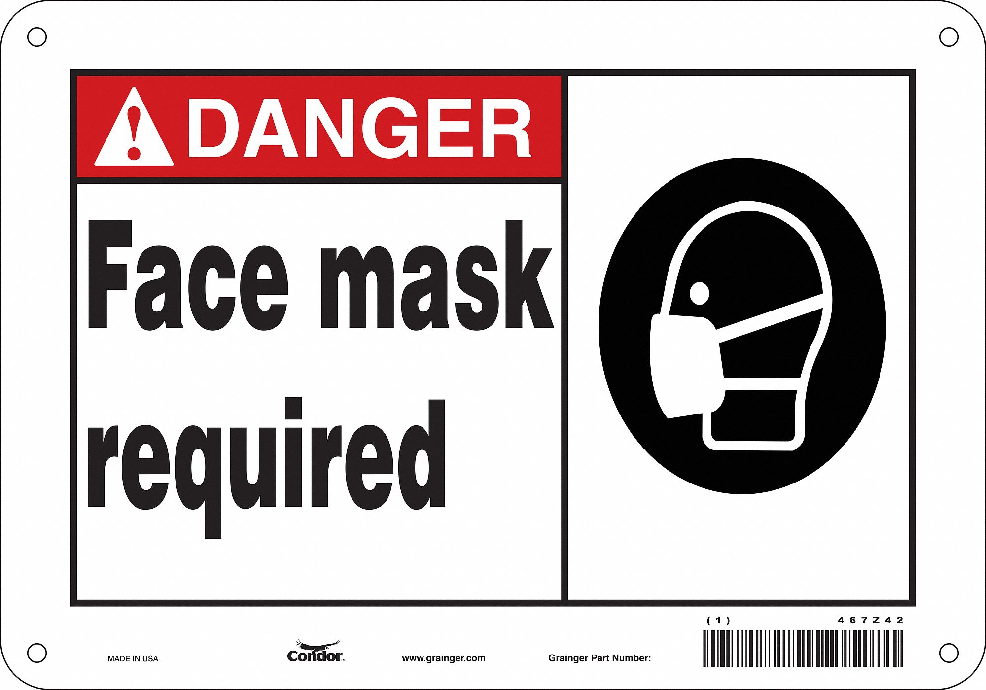 Safety Sign, 7 in x 10 in, Vinyl