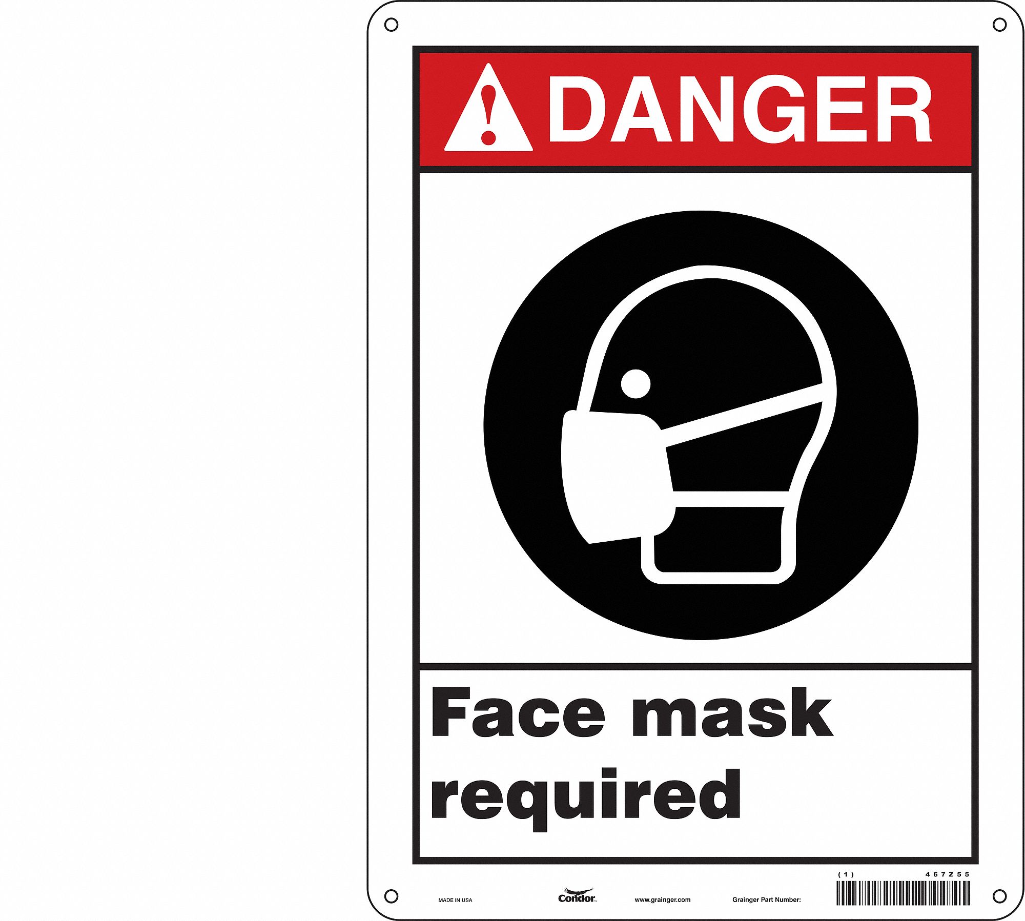 Safety Sign, 14 in x 10 in, Vinyl