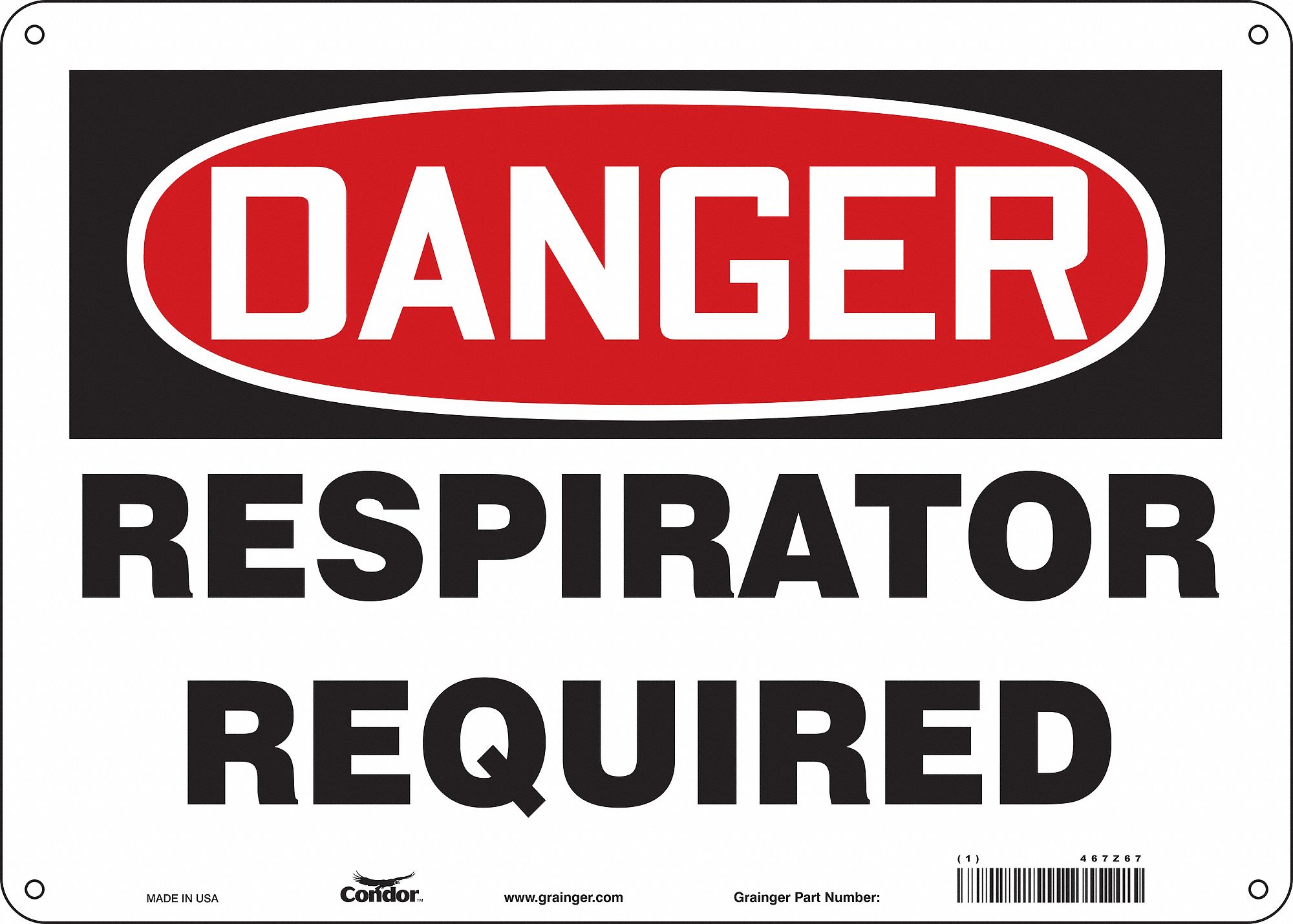 Safety Sign: Aluminum, Mounting Holes Sign Mounting, 10 in x 14 in Nominal Sign Size, 0.032 in Thick