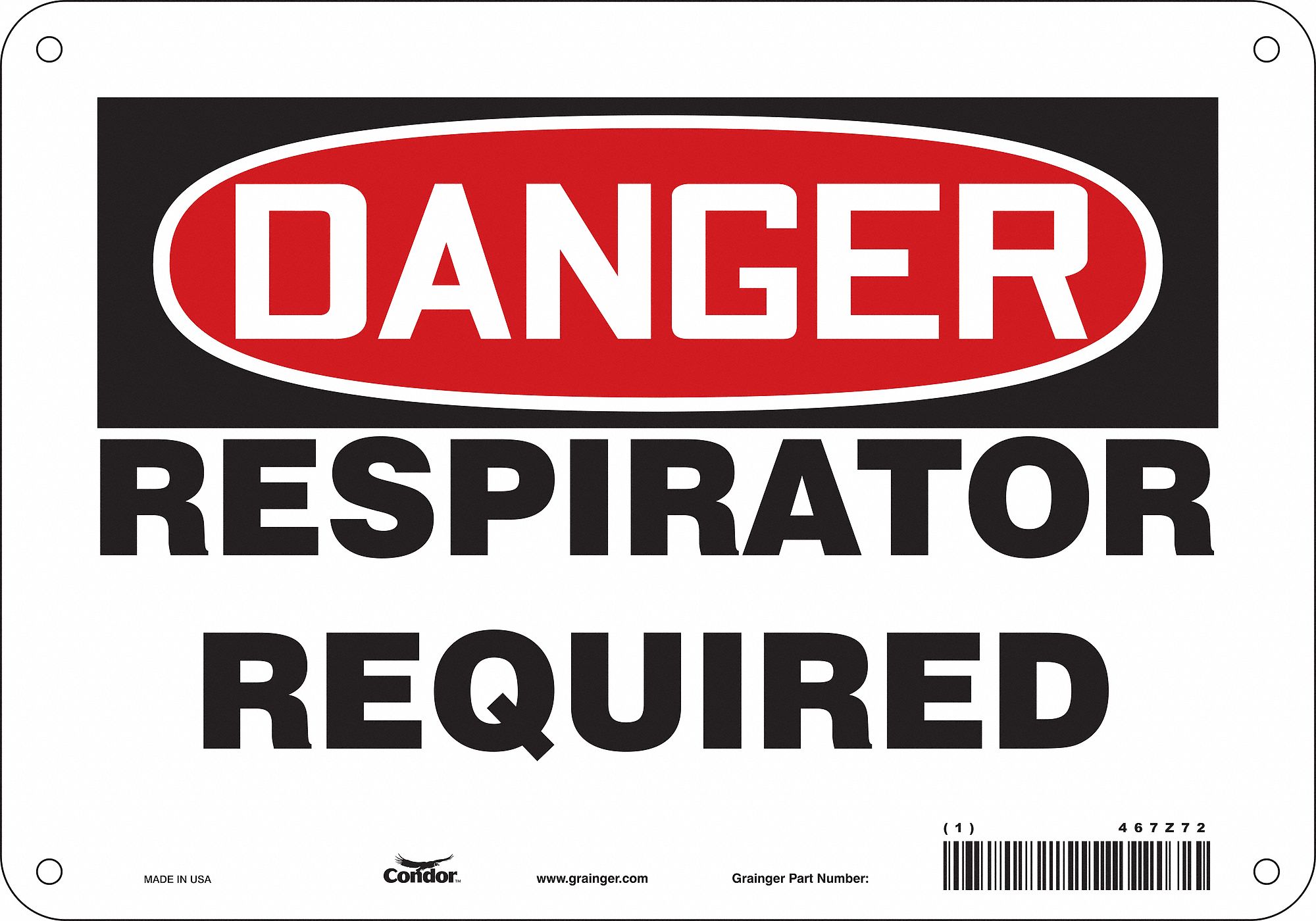 Safety Sign: Vinyl, Adhesive Sign Mounting, 7 in x 10 in Nominal Sign Size, Not Retroreflective