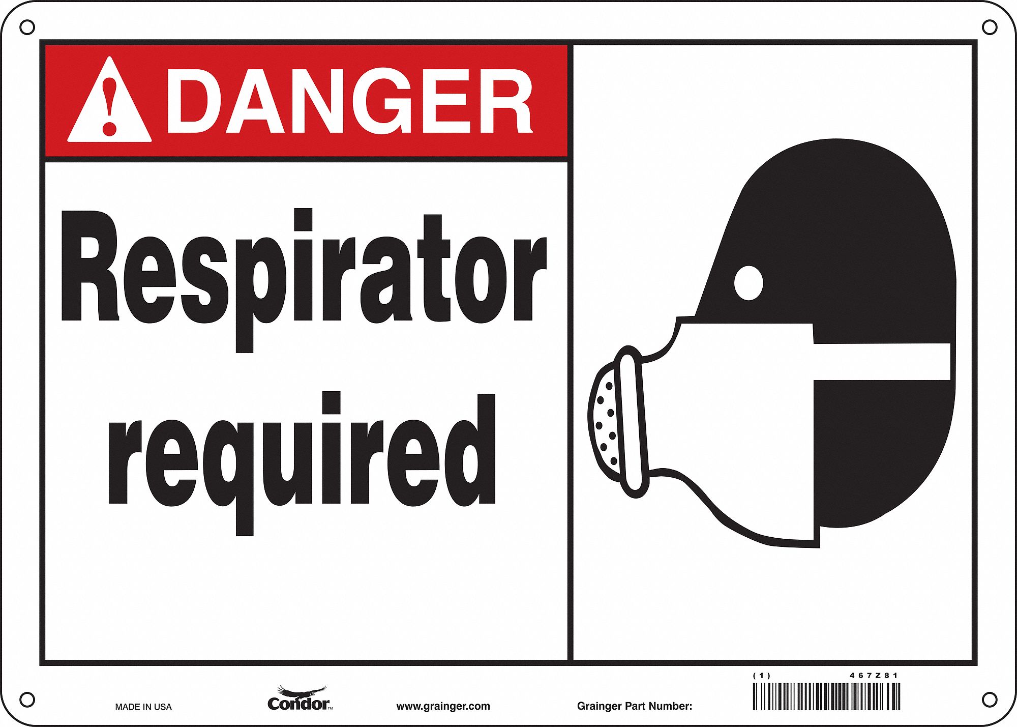 Safety Sign, 10 in x 14 in, Polyethylene