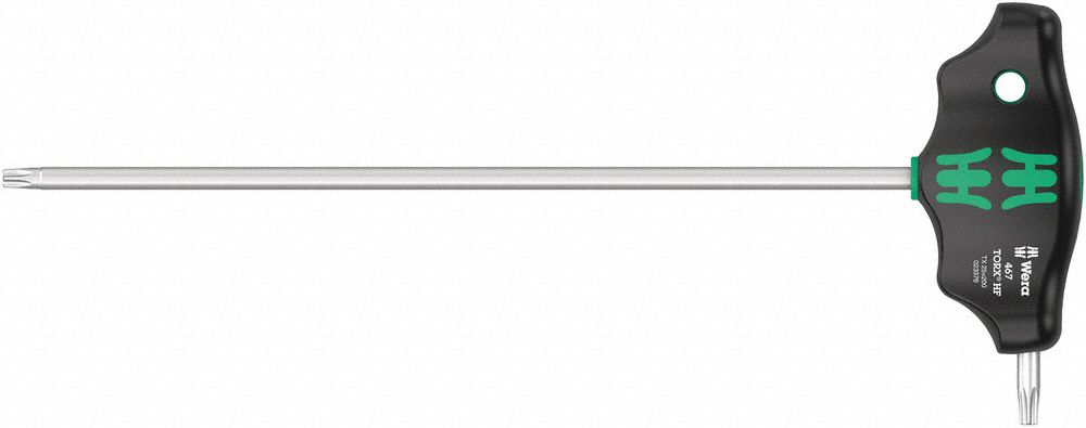 TORX 467  HF T-HANDLE SCREWDRIVER: 2 Tips, Torx, Std End, T25 Tip Size, Long, Steel, Chrome