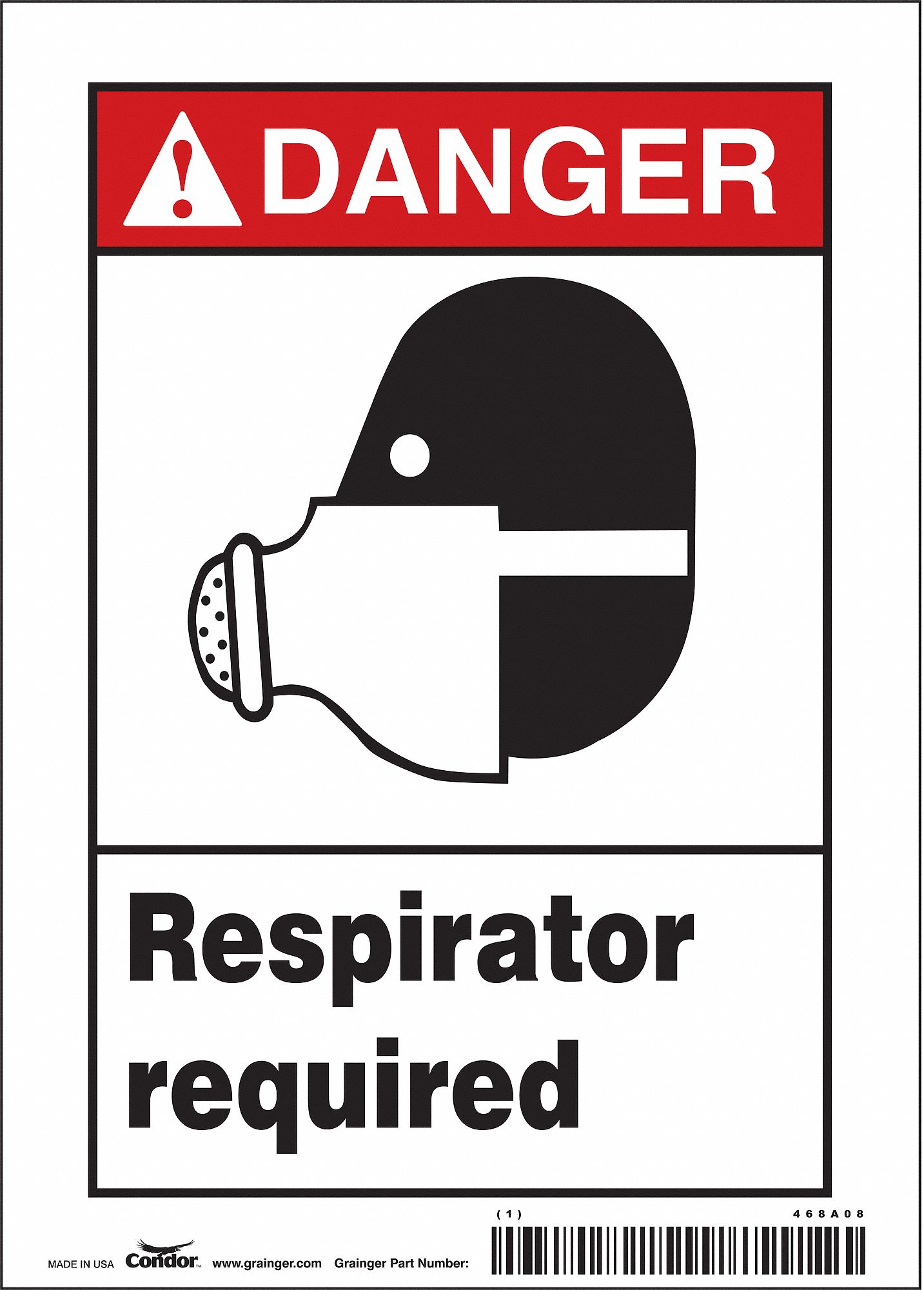 Safety Sign: Vinyl, Adhesive Sign Mounting, 7 in x 5 in Nominal Sign Size, Not Retroreflective