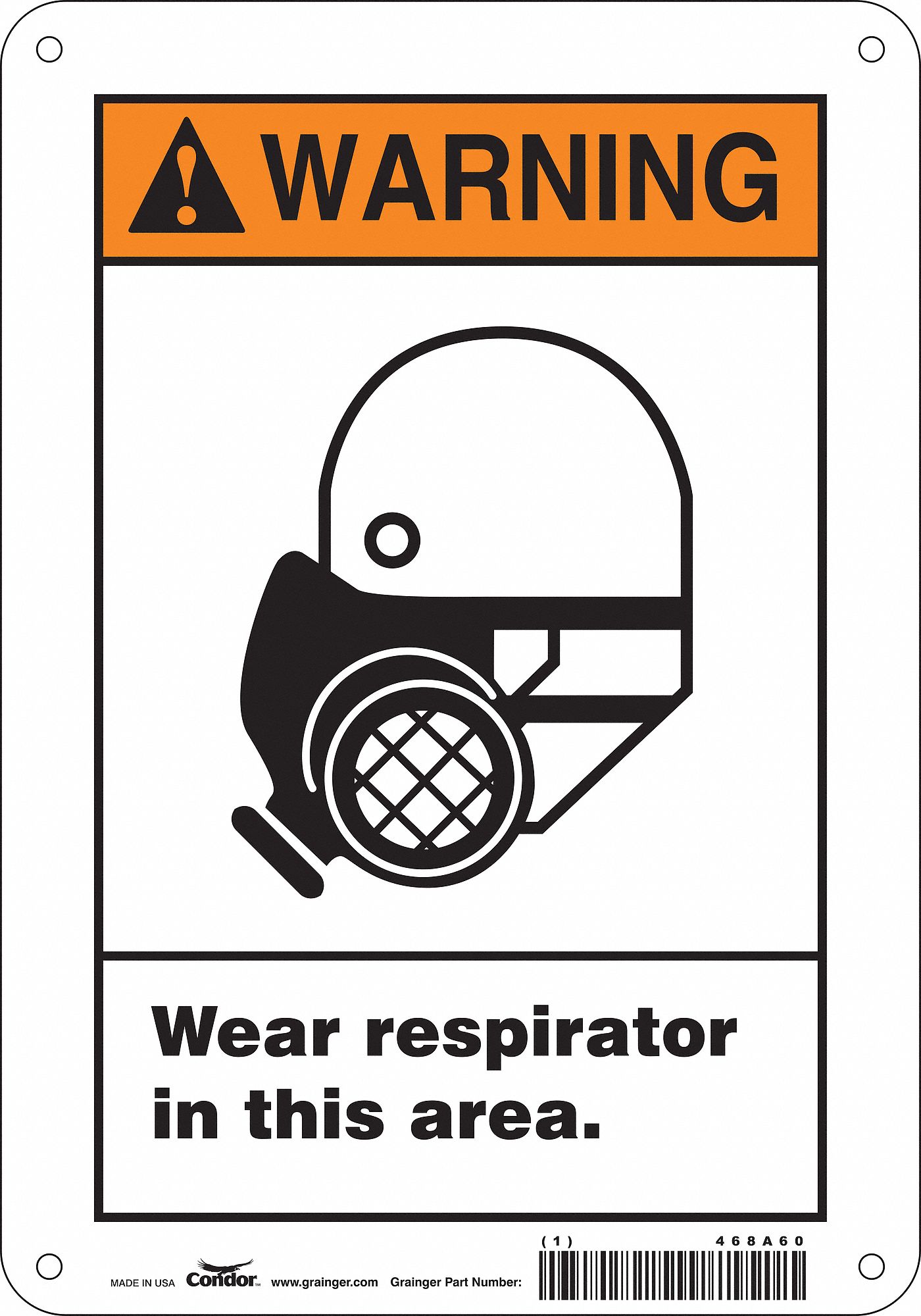 Safety Sign: Vinyl, Adhesive Sign Mounting, 10 in x 7 in Nominal Sign Size, Not Retroreflective
