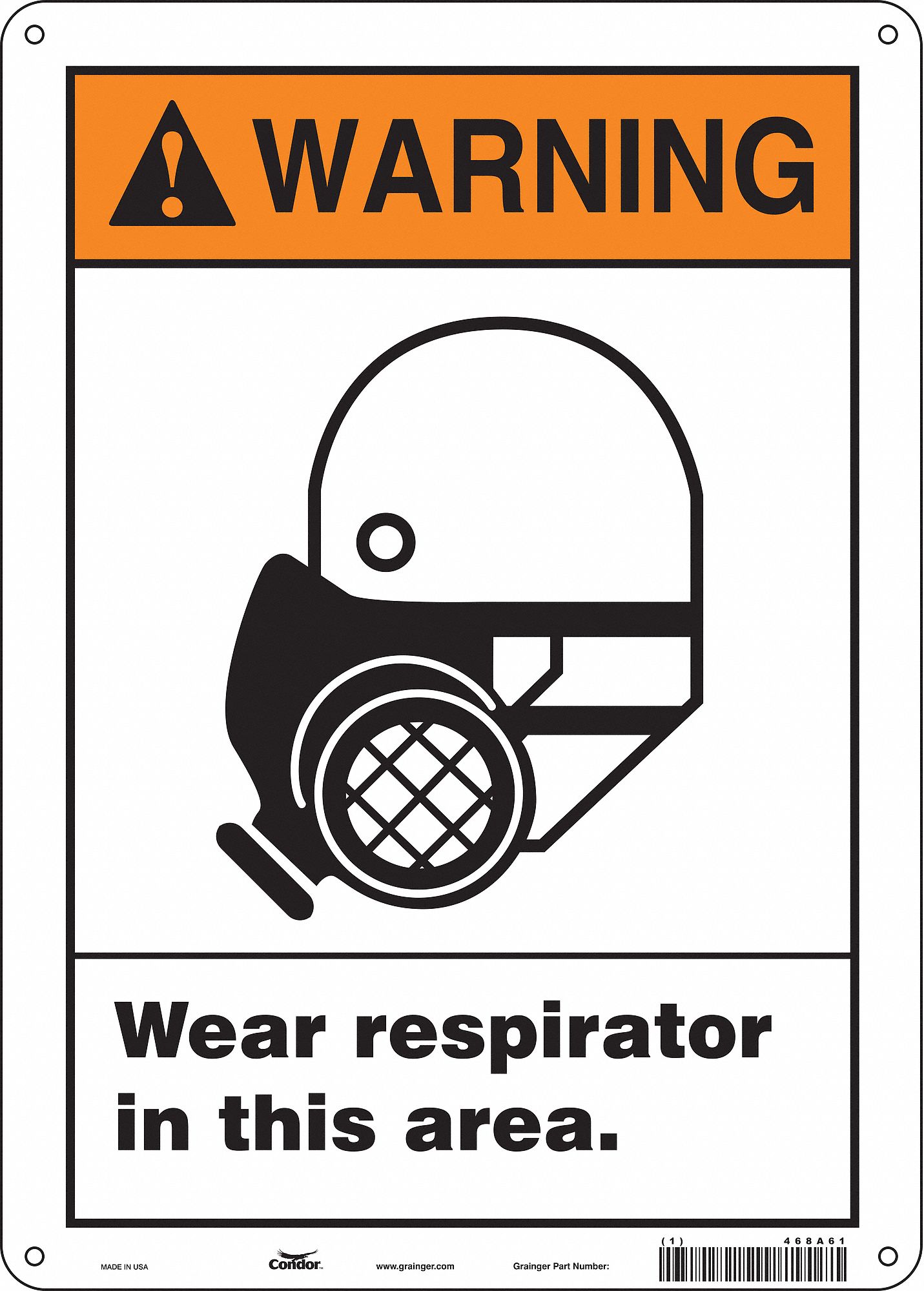 Safety Sign: Vinyl, Adhesive Sign Mounting, 14 in x 10 in Nominal Sign Size, Not Retroreflective