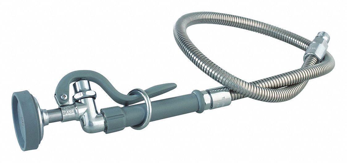 T&S BRASS Faucet Spray Spring Hose, Fits Brand T&S Brass, Reel Length 3