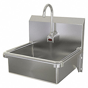 Stainless Steel Hand Sink With Faucet Wall Mounting Type Stainless