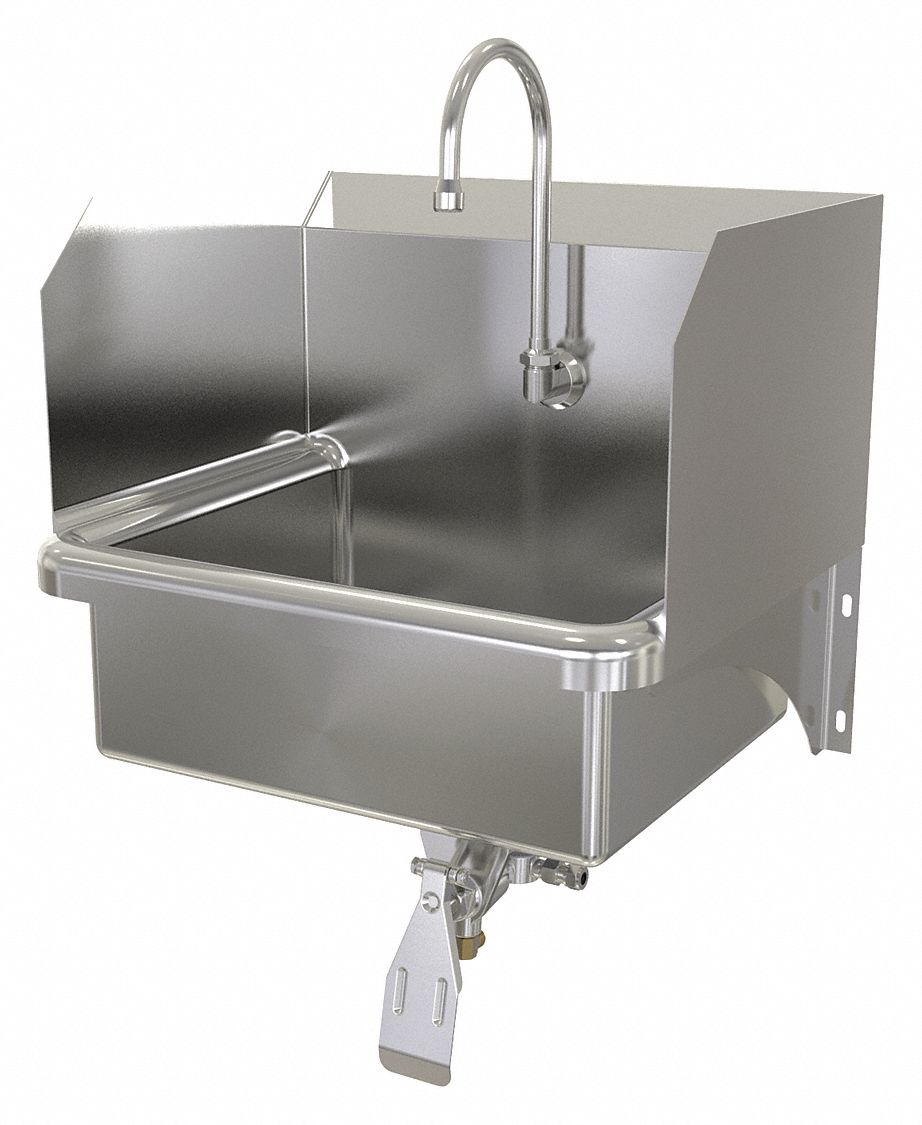 Stainless Steel Hand Sink With Faucet Wall Mounting Type Stainless