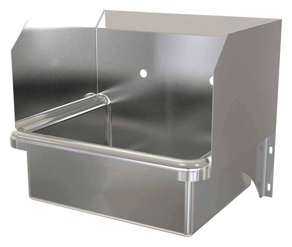 Hand Sink: 1 Stations, 7 in Bowl Dp, 17 in Bowl Lg, 14 in Bowl Wd, Faucet Not Included