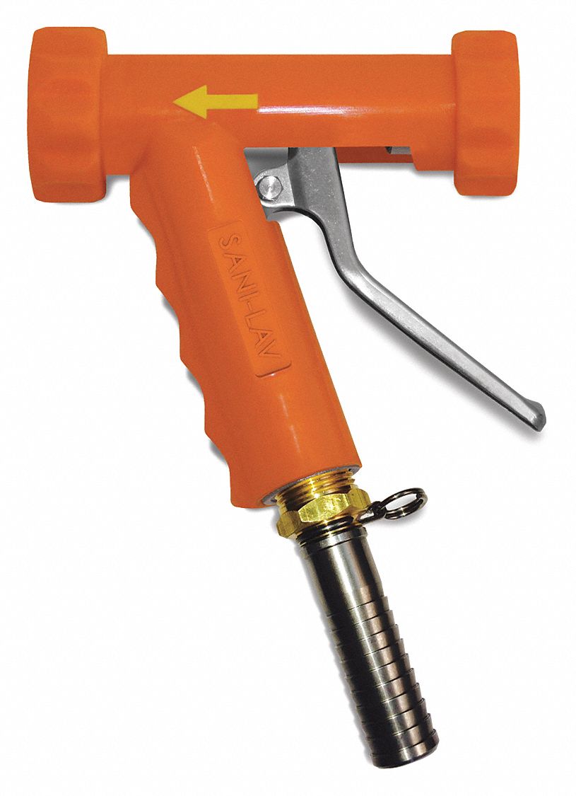 Spray Nozzle: 3/4 in Connection Size, FGHT, Stainless Steel, 5 1/4 in Overall Lg, Orange