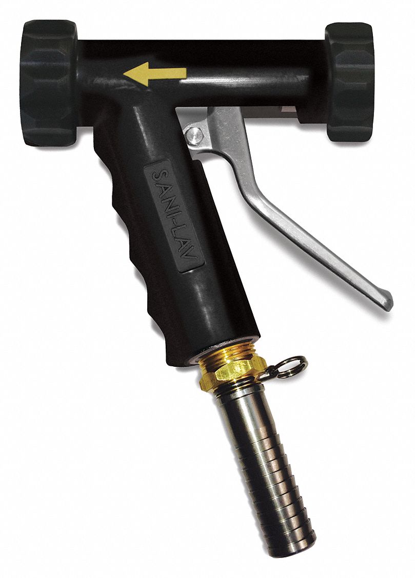Spray Nozzle: 3/4 in Connection Size, FGHT, Stainless Steel, 5 1/4 in Overall Lg, Black