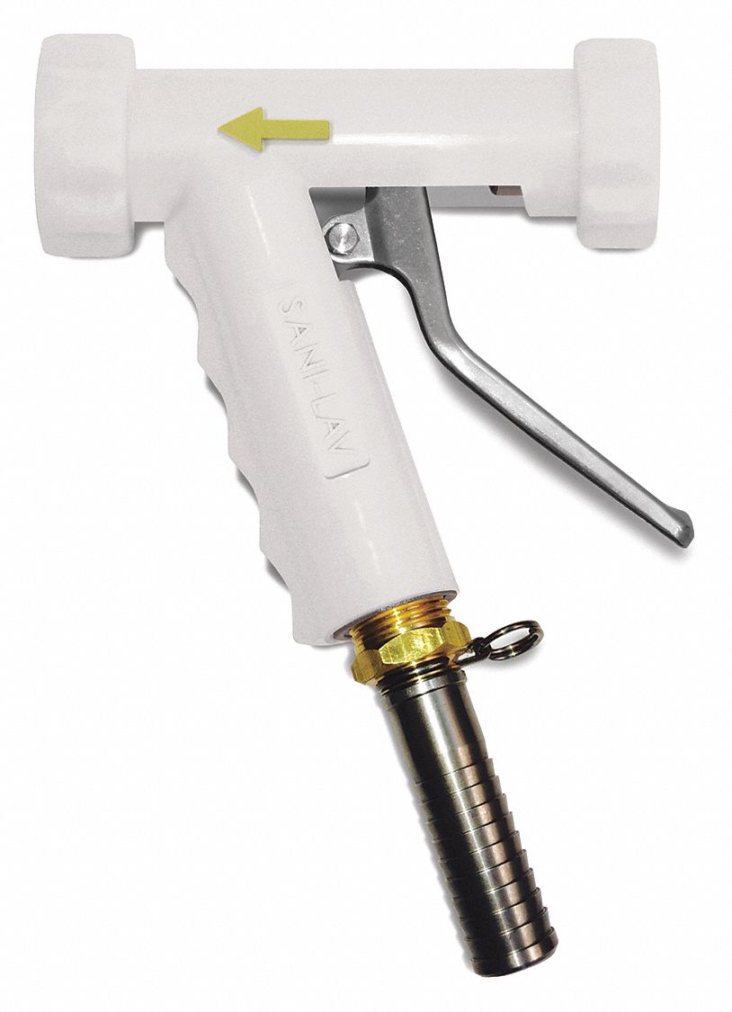 Spray Nozzle: 3/4 in Connection Size, FGHT, Stainless Steel, 5 1/4 in Overall Lg, White