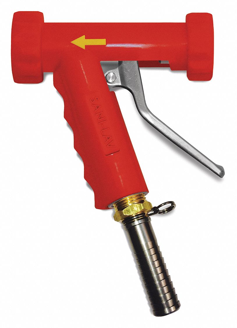 Spray Nozzle: 3/4 in Connection Size, FGHT, Stainless Steel, 5 1/4 in Overall Lg, Red