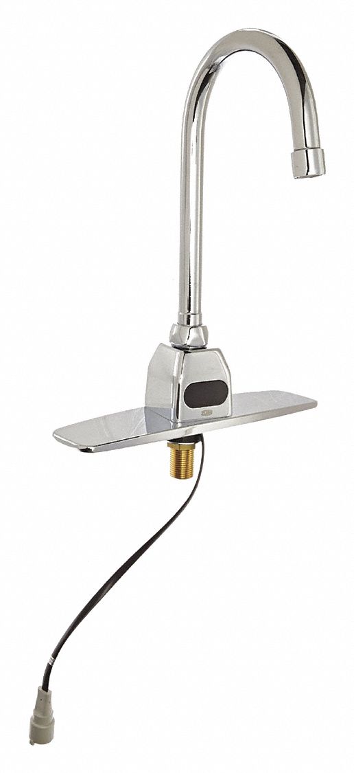 ZURN Polished Chrome, Gooseneck, Bathroom Sink Faucet, Motion Sensor