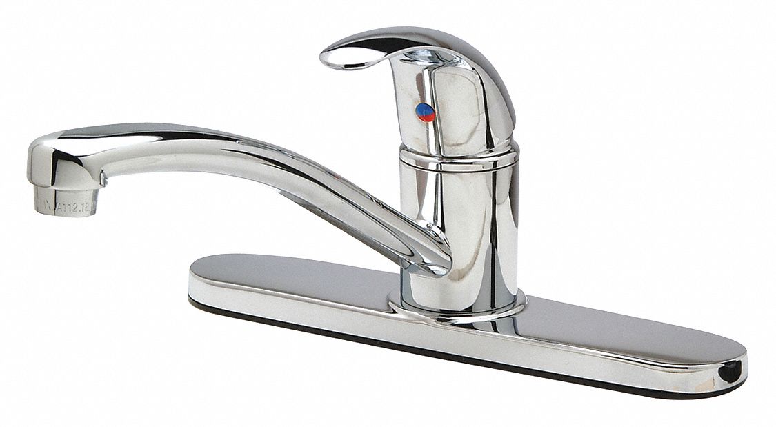 ZURN Chrome, Low Arc, Kitchen Sink Faucet, Manual Faucet Activation, 1