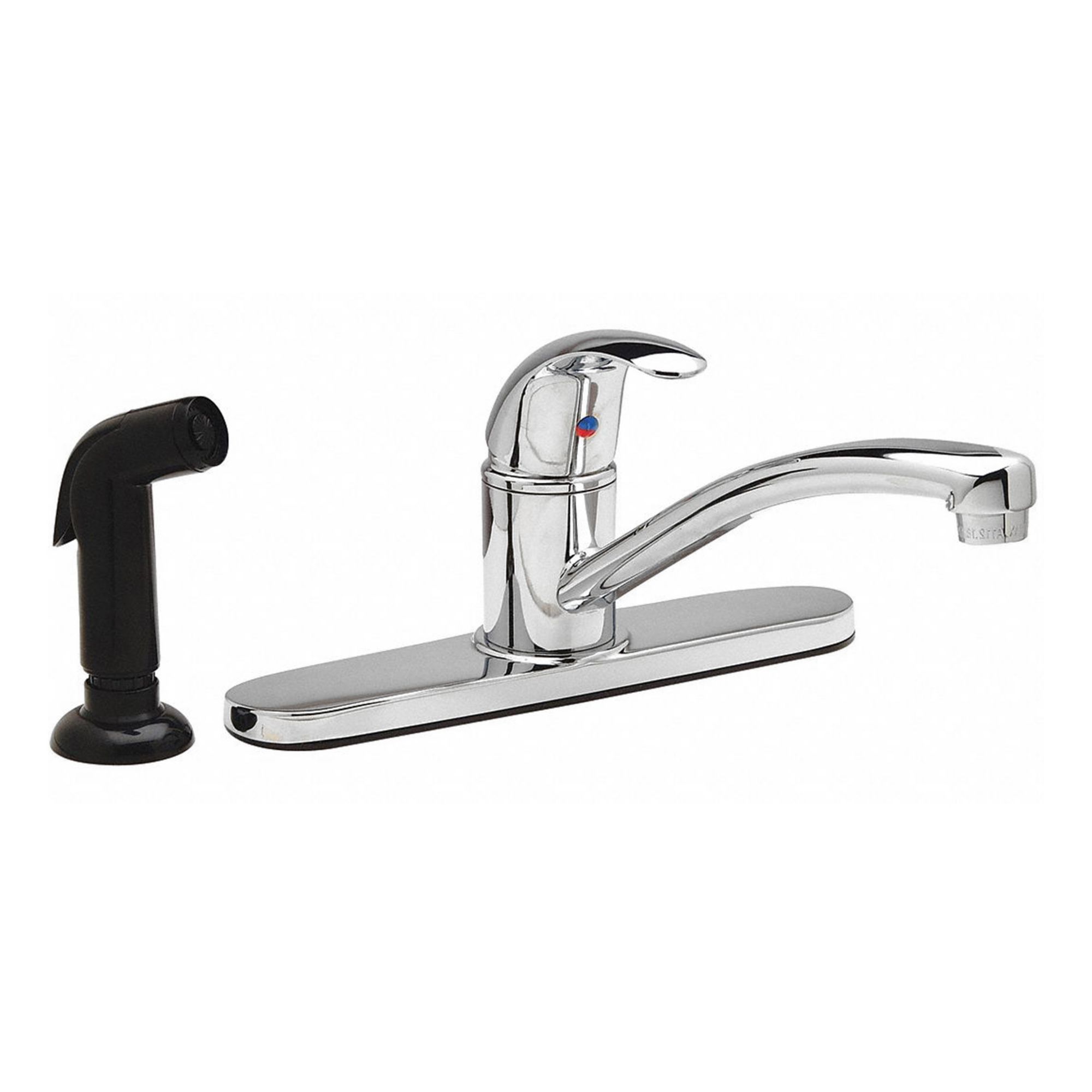 Low Arc Kitchen Faucet: AquaSpec®, Cast Brass, Centerset, Deck, 2 Mounting Holes, Chrome, Brass