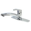 Low-Arc-Spout Single-Lever-Handle Single-Hole Deck-Mount Kitchen Sink Faucets image