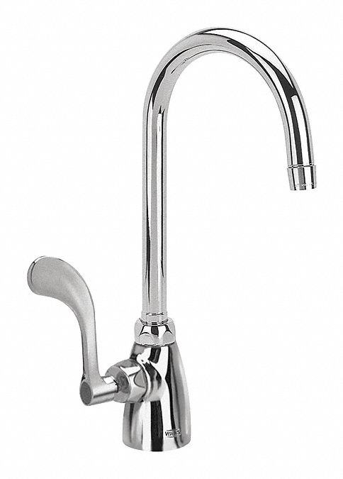 Laboratory Faucet: Faucet, Single-Post, For Cold Water Media, 1 Handles, Wristblade, Std, Brass