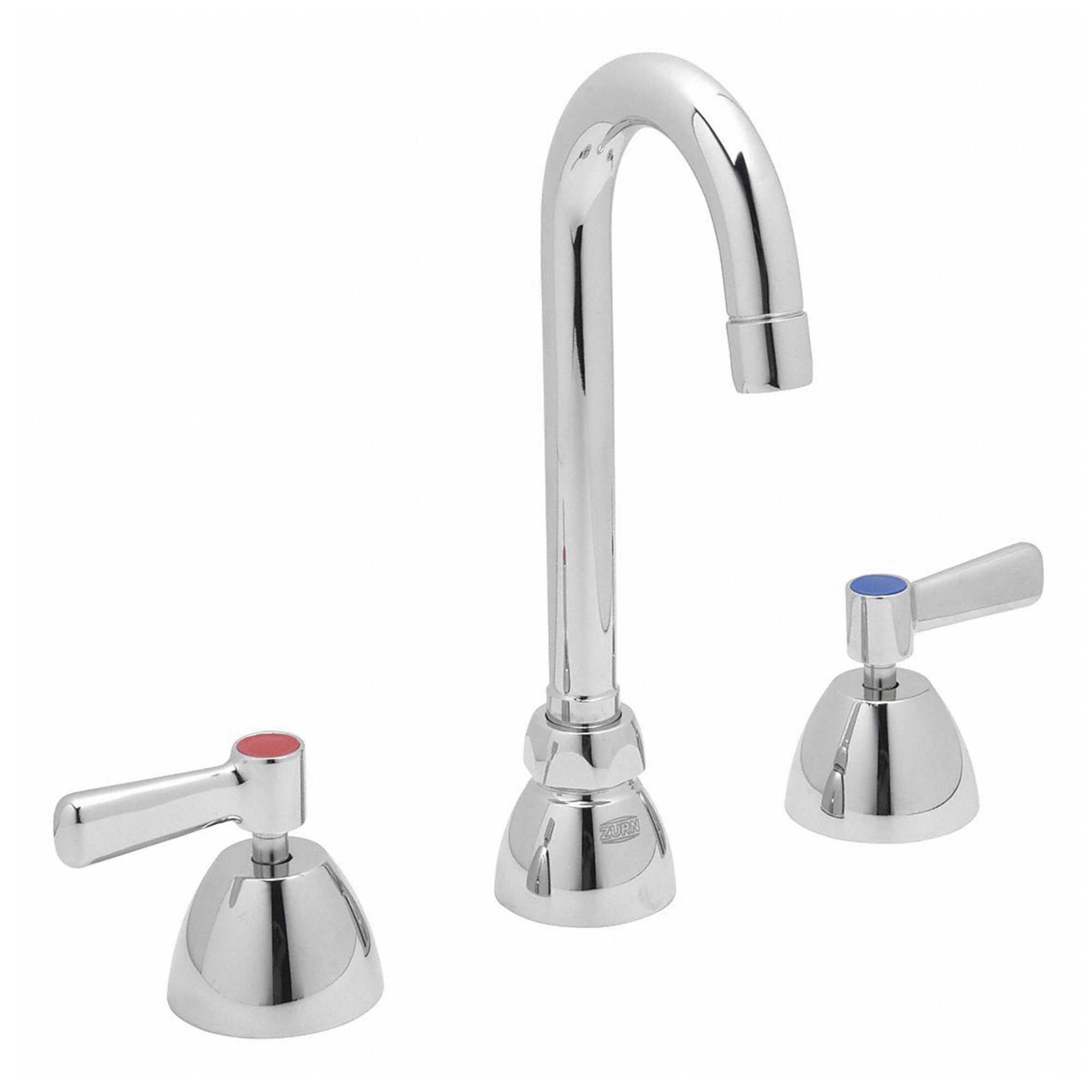 Gooseneck Kitchen Faucet: AquaSpec®, Cast Brass, Widespread, Deck, 3 Mounting Holes, Chrome