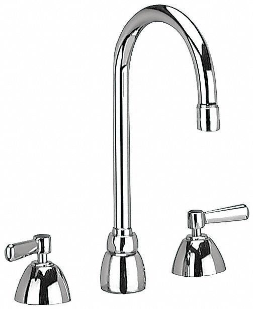 ZURN Chrome, Gooseneck, Kitchen Sink Faucet, Manual Faucet Activation