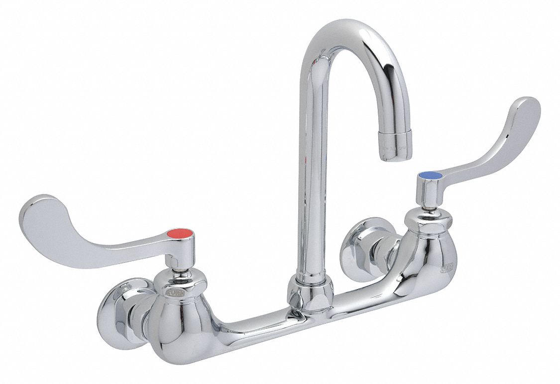 GOOSENECK SERVICE SINK FAUCET: ZURN, AQUASPEC, CHROME FINISH, 2.2 GPM, 3½ IN SPOUT L