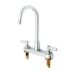 Low-Arc-Spout Dual-Lever-Handle Three-Hole Widespread Deck-Mount Kitchen Sink Faucets