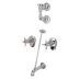 Straight-Spout Dual-Cross-Handle Three-Hole Widespread Wall-Mount Service Sink Faucets