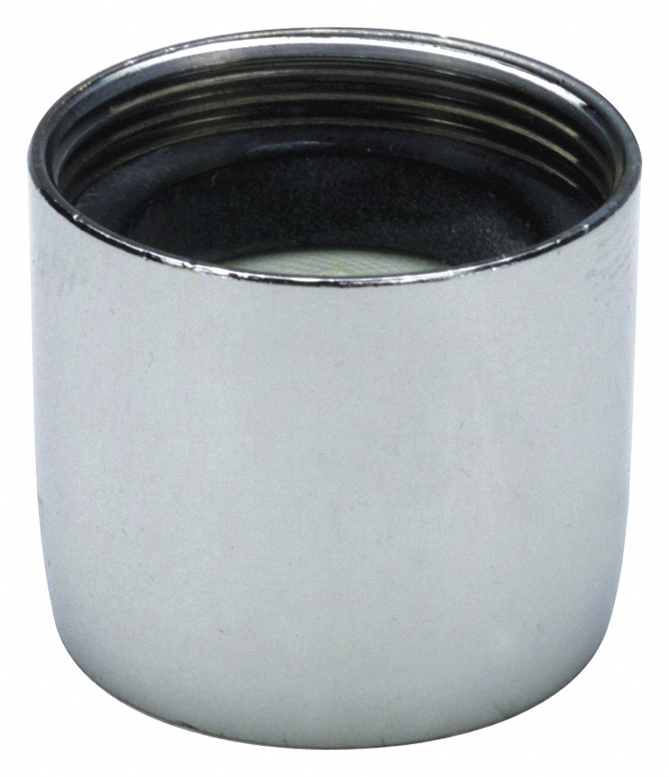 Aerator: 1 gpm Flow Rate, Spray Flow Outlet, Brass, Chrome Finish, 13/16"-27 Connection Size