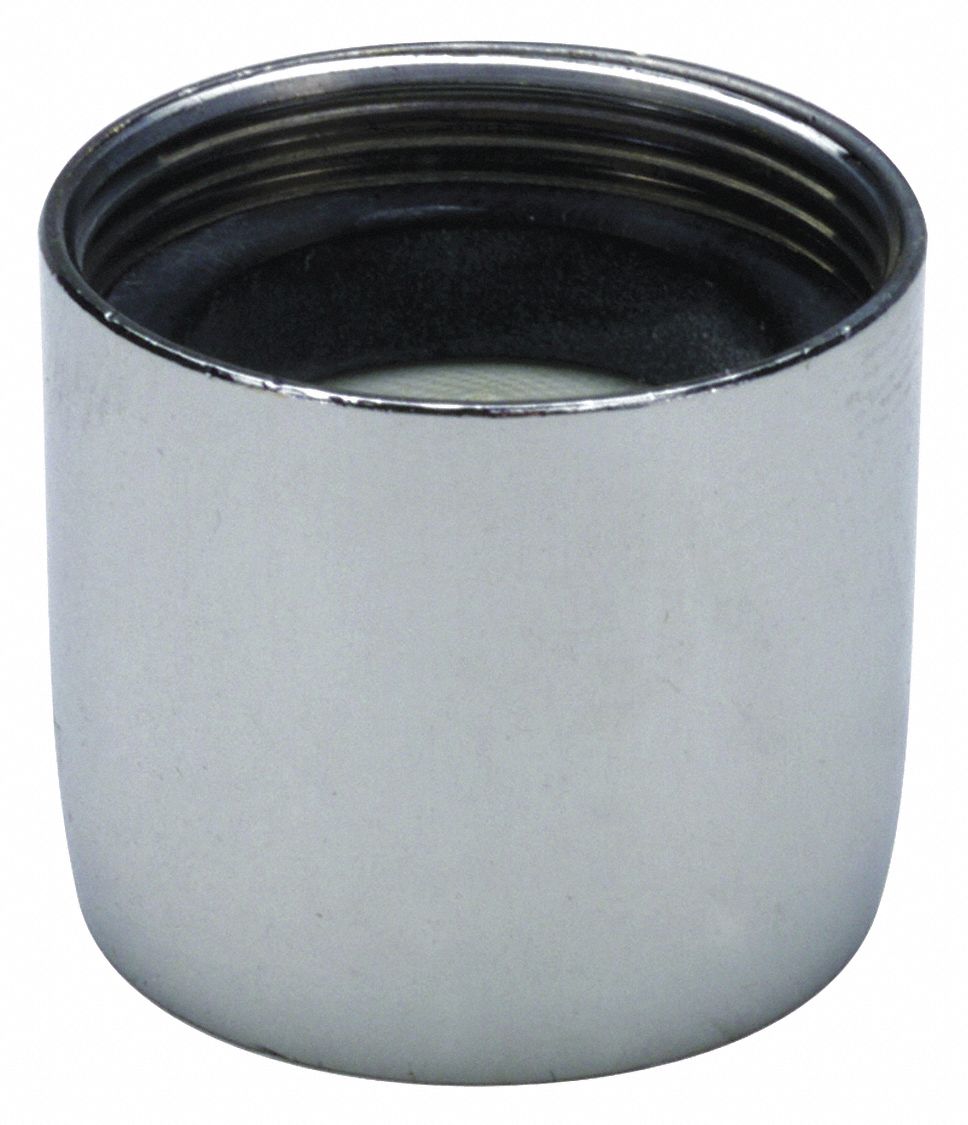 Aerator: 1.5 gpm Flow Rate, Laminar Flow Outlet, Brass, Chrome Finish, 3/4"-27 Connection Size