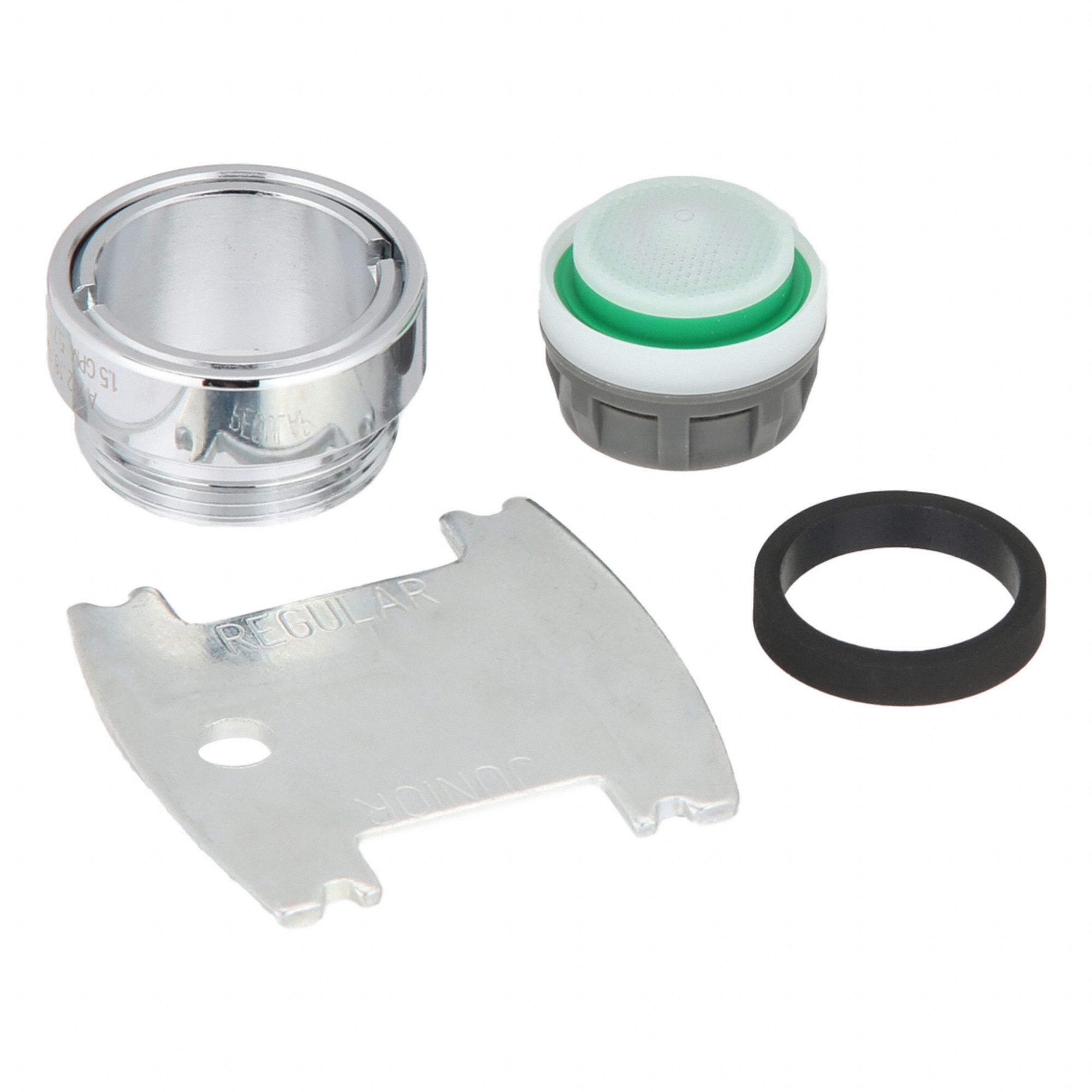 Aerator: 1.5 gpm Flow Rate, Laminar Flow Outlet, Brass, Chrome Finish, 3/4"-27 Connection Size