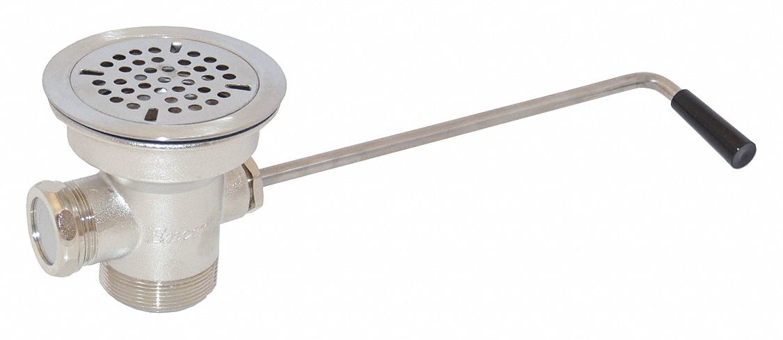 Drain Assembly: 4 1/2 in Overall Dia, 4 1/2 in Body Ht, 1 1/2 in Pipe Dia, Nickel Bronze