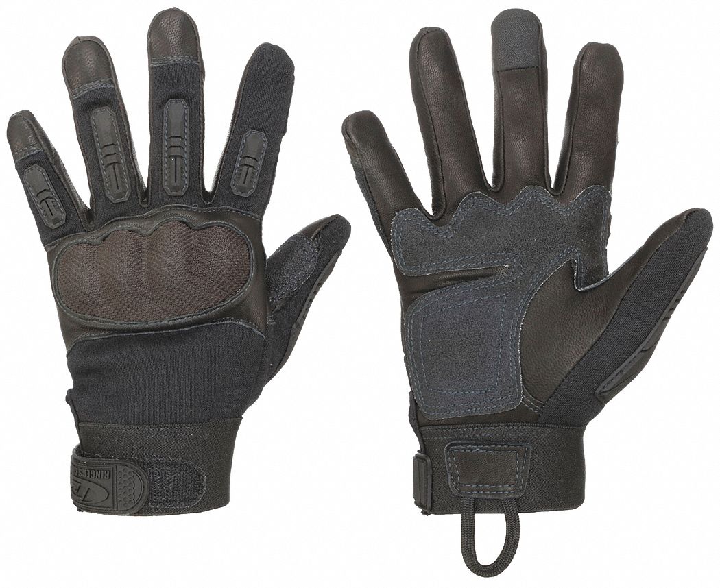 Men's Real Leather Goat Skin Military shrink Wrist Police Tactical Short  Gloves