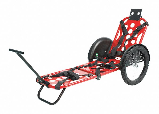 Mobile Stretcher,  72 in Length,  18 in Width,  10 in Height,  Red,  400 lb Weight Capacity