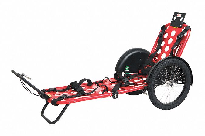Mobile Stretcher,  72 in Length,  18 in Width,  10 in Height,  Red,  400 lb Weight Capacity