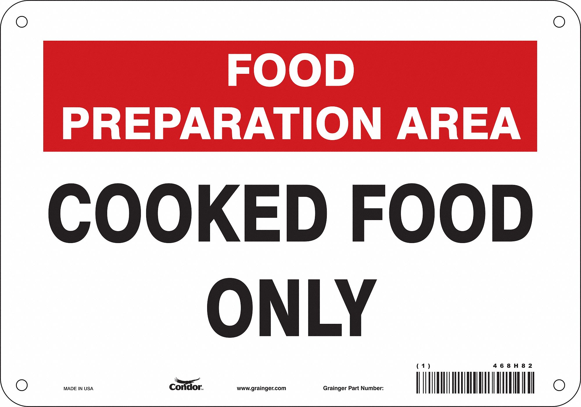 Safety Sign, 7 in x 10 in, Polyethylene