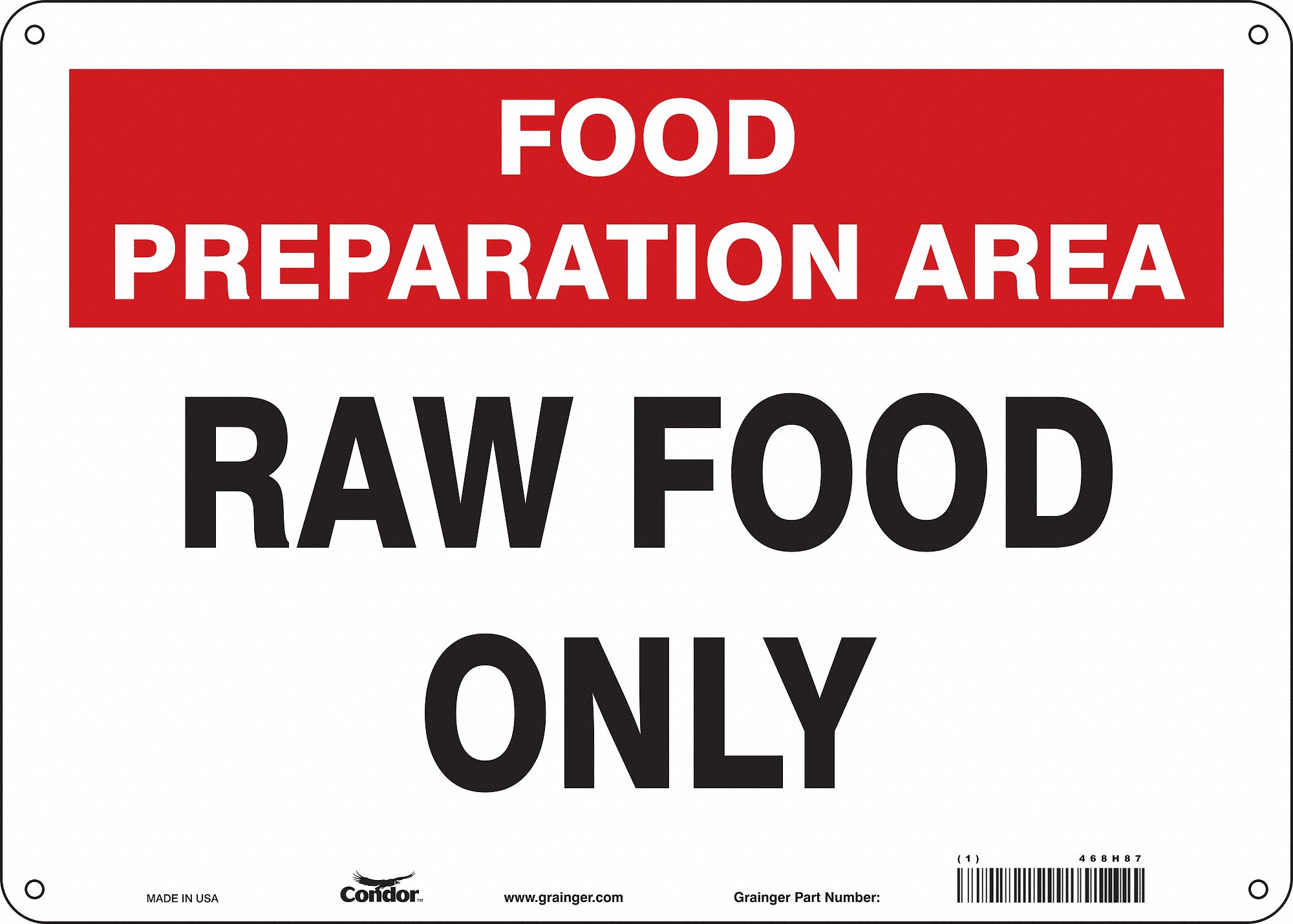 Safety Sign: Aluminum, Mounting Holes Sign Mounting, 10 in x 14 in Nominal Sign Size, 0.032 in Thick