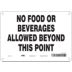 No Food Or Beverages Allowed Beyond This Point Signs