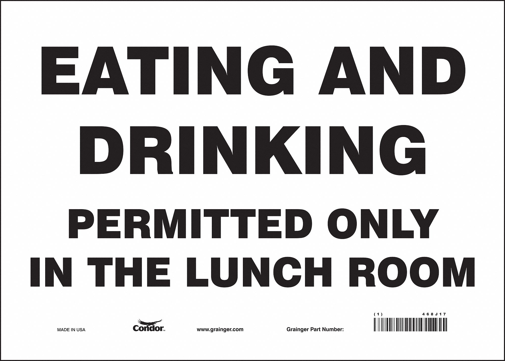 Safety Sign: Vinyl, Adhesive Sign Mounting, 10 in x 14 in Nominal Sign Size, Not Retroreflective