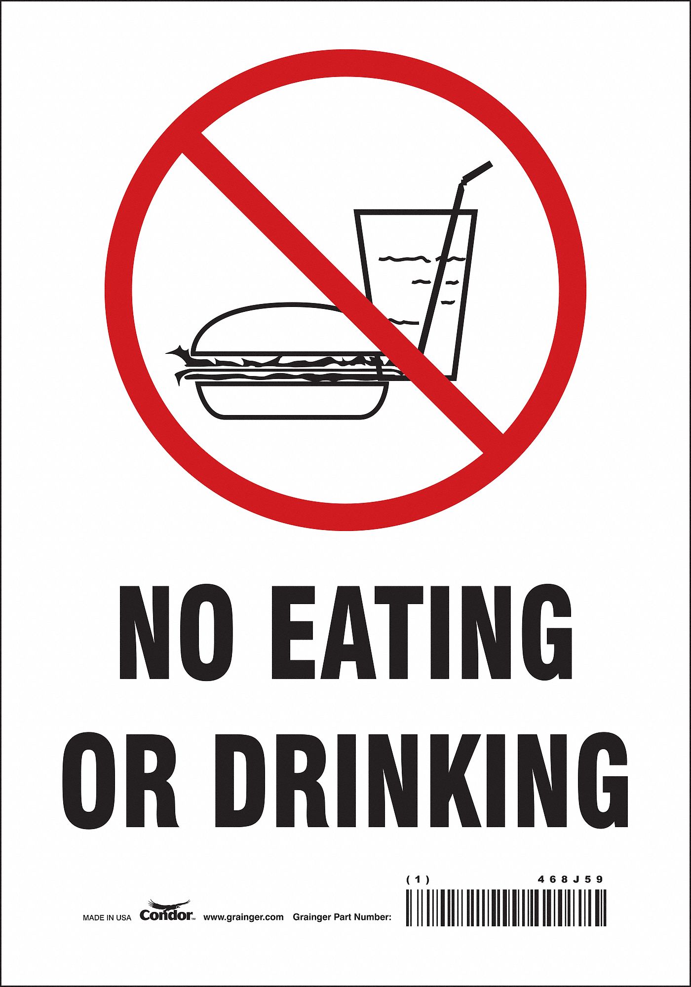 Safety Sign: Vinyl, Adhesive Sign Mounting, 10 in x 7 in Nominal Sign Size, Not Retroreflective