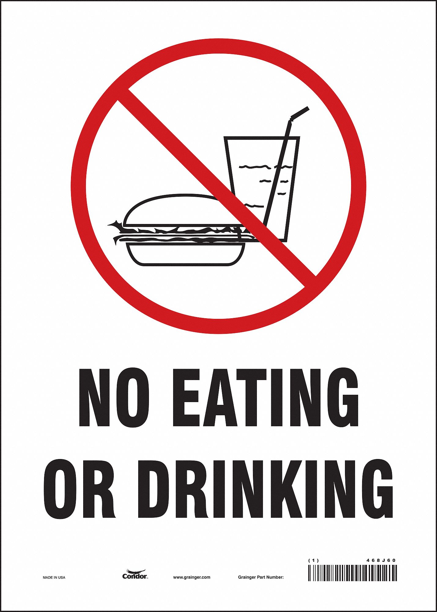 Safety Sign: Vinyl, Adhesive Sign Mounting, 14 in x 10 in Nominal Sign Size, Not Retroreflective