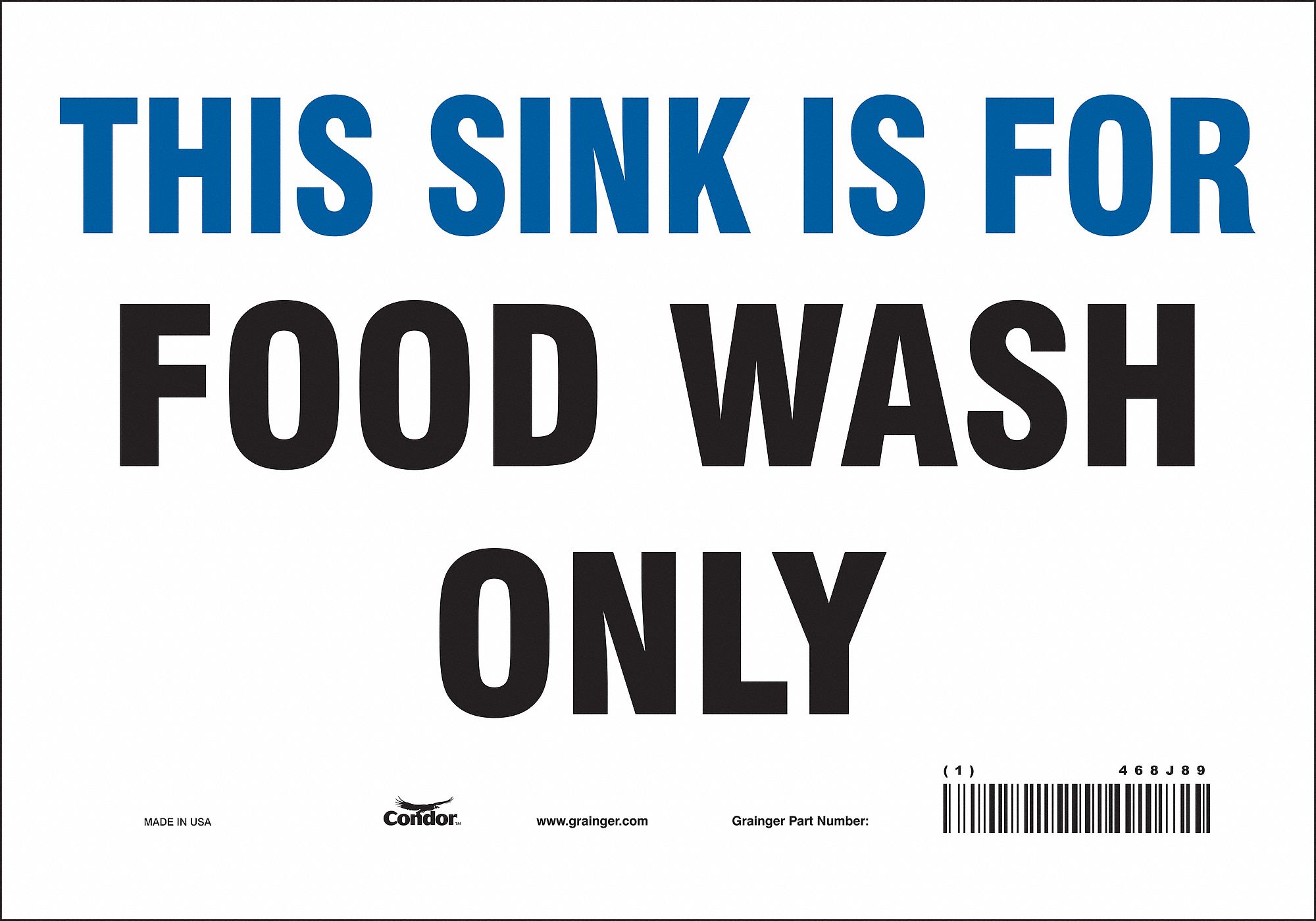 Safety Sign: Vinyl, Adhesive Sign Mounting, 7 in x 10 in Nominal Sign Size, Not Retroreflective