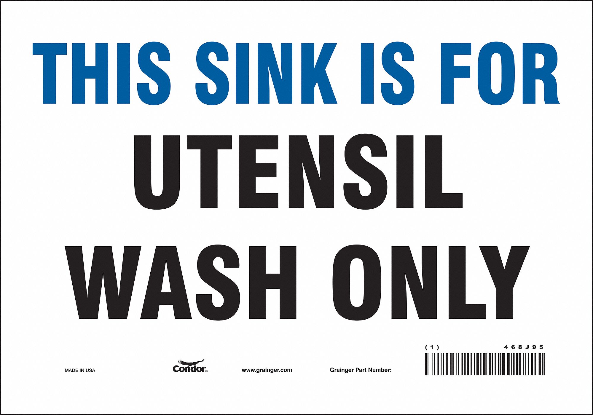 Safety Sign: Vinyl, Adhesive Sign Mounting, 7 in x 10 in Nominal Sign Size, Not Retroreflective
