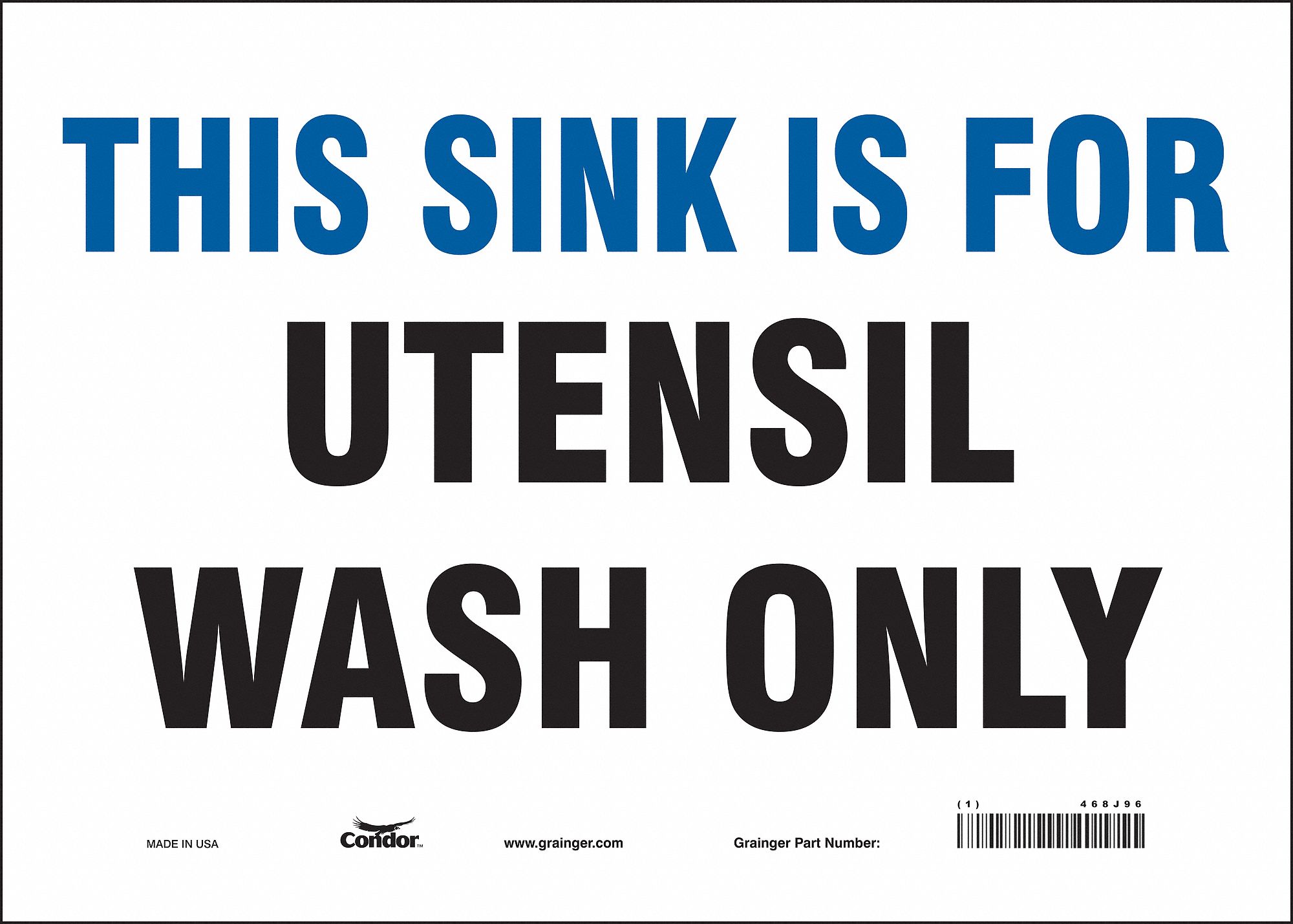 Safety Sign: Vinyl, Adhesive Sign Mounting, 10 in x 14 in Nominal Sign Size, Not Retroreflective