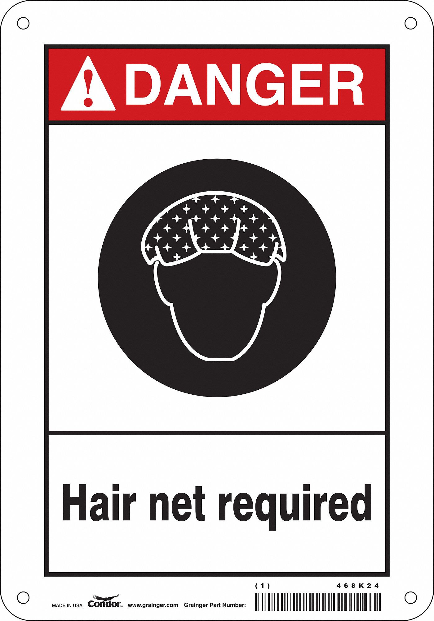Safety Sign: Aluminum, Mounting Holes Sign Mounting, 10 in x 7 in Nominal Sign Size, 0.032 in Thick