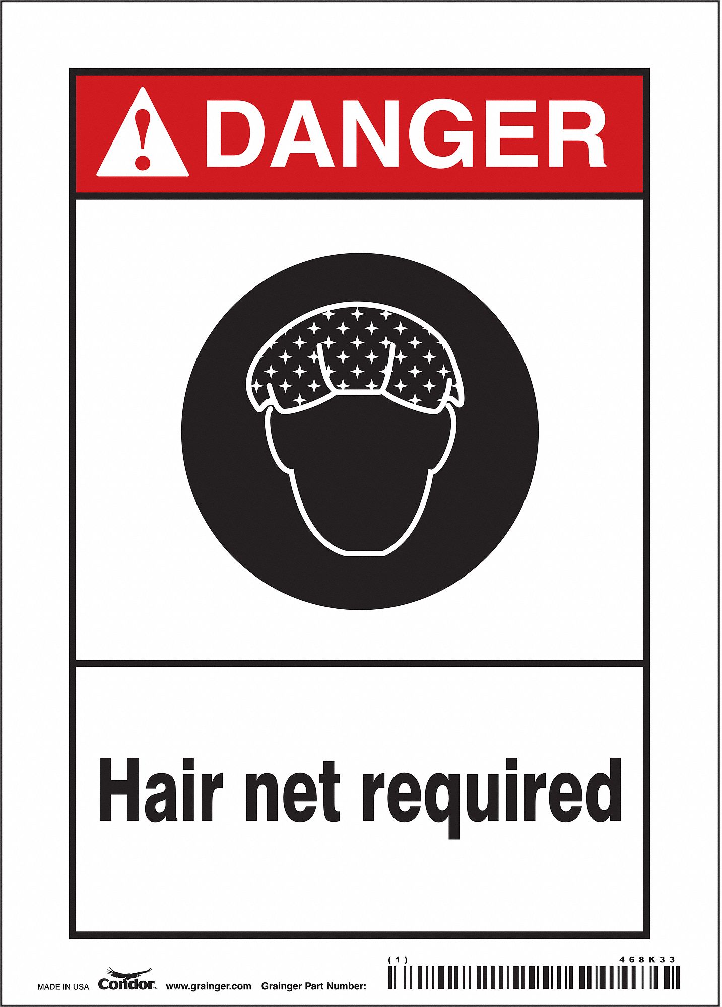 Safety Sign: Vinyl, Adhesive Sign Mounting, 7 in x 5 in Nominal Sign Size, Not Retroreflective